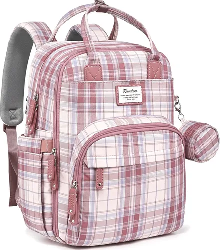 Miniatura 29 de RUVALINO Mochila para pañales, mochila de viaje multifunción, bolsa de maternidad para bebé, gran capacidad, impermeable y elegante, gris hierro