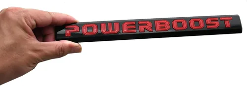 Miniatura 2 de 2 calcomanías POWERBOOST con emblema en letras para puerta izquierda, placa de identificación de repuesto para F-150 2019-2023 (Rojo)