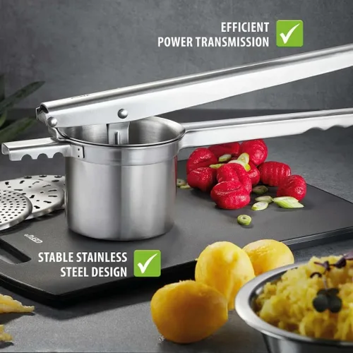 Miniatura 3 de GEFU PRENSO 89440 Potato, Juice and Spätzle Press for Fine Mashed Potatoes, Homemade Spätzle and Spaghetti Ice Cream Stainless Steel