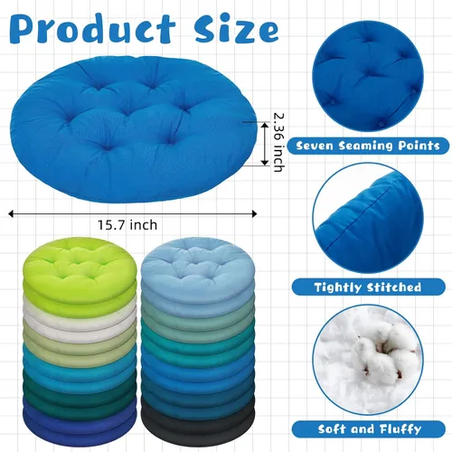 Miniatura 3 de Tinideya 24 Piezas Cojines Redondos de Suelo Almohadas de Suelo Cojines de Asiento de Meditación Asientos Flexibles para Adultos y Niños, Cojines