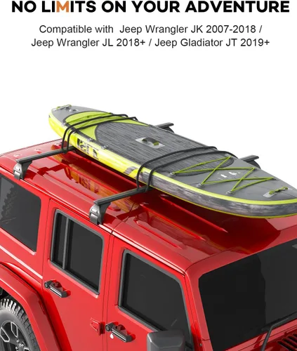Miniatura 6 de Wonderdriver Barras transversales para portaequipajes de techo de 220 libras compatibles con Jeep Wrangler JK JL Gladiator JT 2007-2026