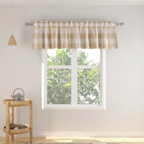 Miniatura 2 de 2 cenefas de cuadros de búfalo a cuadros para ventana de sala de estar, 16 pulgadas de largo, clásico dormitorio, baño, bolsillo para barra, cenefas