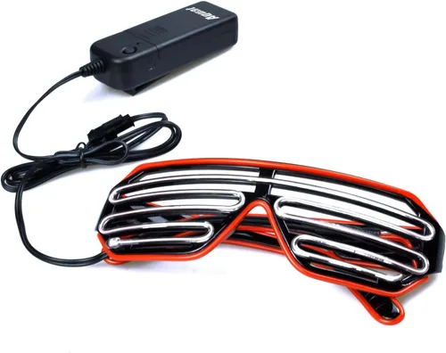 Miniatura 18 de Gafas de LED de Aqua Led de Neón electroluminiscentes para fiestas y disfraces modelo RB03., Púrpura + Azul