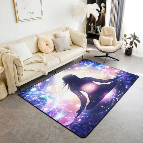 jejeloiu Alfombra de yoga de 3 x 5 pies para sala de estar, dormitorio, mujeres y hombres, alfombra decorativa espiritual zen para cocina,