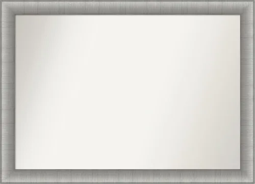 Miniatura 334 de Amanti Art Espejo de baño plateado para sobre fregadero, 28 x 47 pulgadas, espejo rectangular de plata imperial, marco de madera tradicional de gran