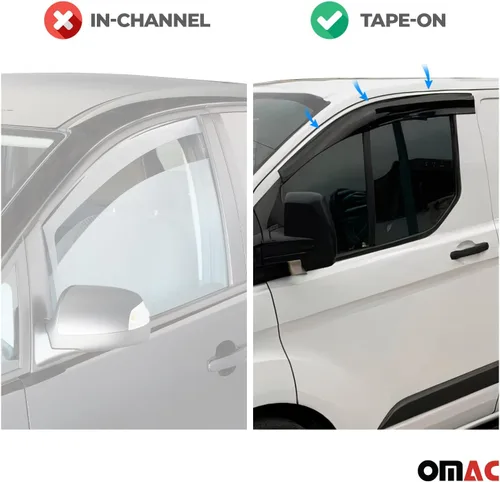 Miniatura 3 de OMAC Deflector de protección contra la lluvia de la visera de ventana para Dodge Sprinter 2003-2006 Humo 2 piezas