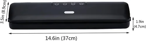 Miniatura 7 de Máquina selladora al vacío compacta, negra, barra de sellado extra larga de 11.8 pulgadas para alimentos secos y húmedos, función de succión