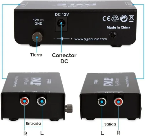 Miniatura 2 de Pyle Phono Turntable Preamp - Mini preamplificador de fonógrafo estéreo de audio electrónico con entrada RCA, salida RCA y operación de bajo ruido