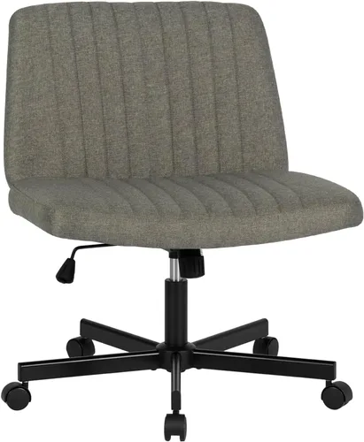 Miniatura 10 de PayLessHere Silla cruzada Rosa Silla de escritorio ancha y sin brazos sin ruedas Giratorio 360, altura ajustable y base de metal estable