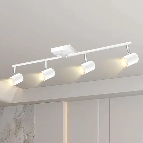 Miniatura 14 de BoostArea Kit de iluminación de pista de 2 luces, iluminación de pista LED con zócalo GU10, cabezales de luz flexiblemente giratorios, modernas