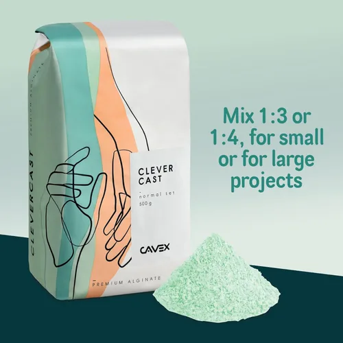 Miniatura 2 de Cavex CleverCast Alginato para moldeo de vida, material premium para moldeo de impresión, 500 gramos
