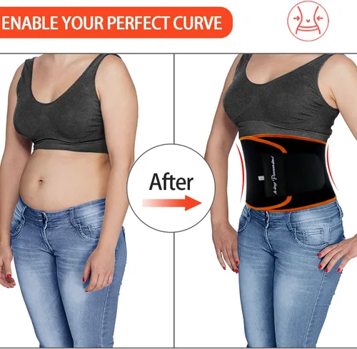Miniatura 5 de KingPavonini - Faja reductora de cintura para mujeres y entrenador de cintura para hombres, cinturón de sudor talla grande, actualizado Naranja