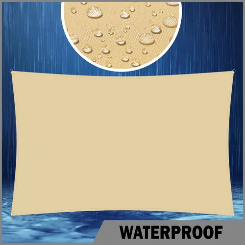 Miniatura 2 de ShadeMart 4' x 5' Beige Toldo impermeable de vela para sol, toldo rectangular personalizado resistente al agua, carpa de toldo para patio, jardín