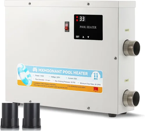 Mxmoonant Calentador de spa, calentador de agua para piscina y bañera de hidromasaje de 11KW 220V | Termostato de pantalla táctil, compatible con