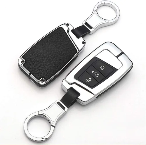 Miniatura 12 de SANRILY Funda de metal para llavero Volkswagen para Volkswagen para VW Tiguan 2016-2018 Magotan Passat B8 B7 Skoda Superb A7 Llavero remoto sin Negro