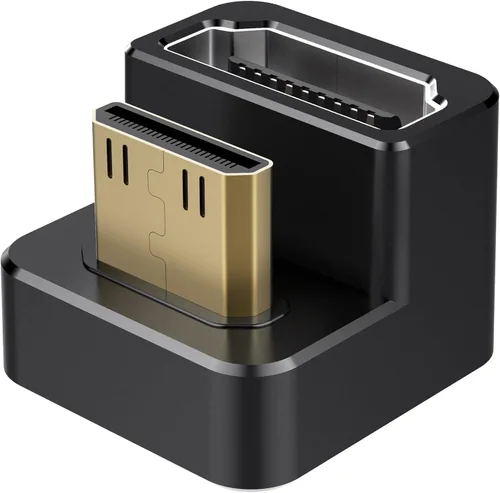 Miniatura 8 de AGVEE Paquete de 1 adaptador HDMI macho a HDMI hembra en ángulo de 180 grados, en forma de U 8K a 60HZ, convertidor de conector extensor