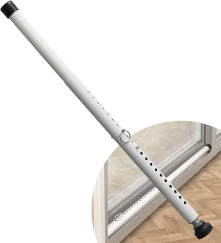 DIIG Barra de Seguridad para Puerta Corrediza, 17.7-50.5 pulgadas Barra de Seguridad de Ventana Ajustable con Puntas de Goma, Diámetro 1 pulgada