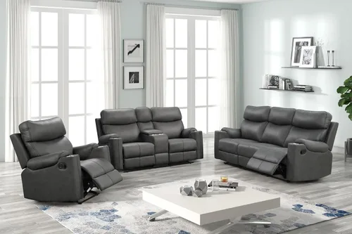 Miniatura 9 de Betsy Furniture Juego de sofá reclinable de microfibra para sala de estar 8007 (topo, sofá+sofá biplaza+sillón reclinable)