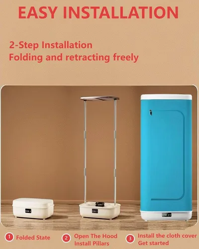 Miniatura 8 de Secadora Portátil, Mini Máquina de Cuidado de la Ropa con Control Remoto, Rápida/Fácil de Usar/Pequeña, Adecuada para Espacios Pequeños