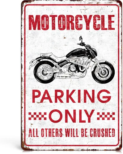 Miniatura 12 de Decoraciones divertidas de motocross para fiestas, letrero de estacionamiento de motocross para hombres, decoración de pared de habitación de niño