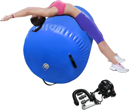 86 York - Esterilla inflable de aire para gimnasia con bomba eléctrica, equipo de gimnasia para uso doméstico, entrenamiento en el gimnasio, yoga,