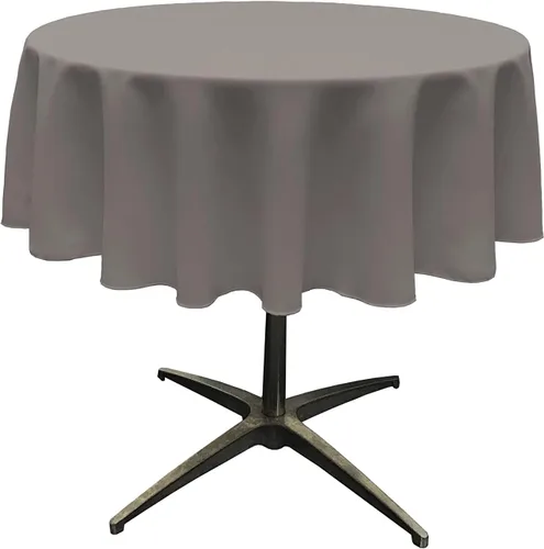 Miniatura 58 de LA Linen - Mantel redondo lavable de popelina de poliéster, resistente a manchas y arrugas, 51", mantel de tela para comedor, cocina, fiesta, Negro