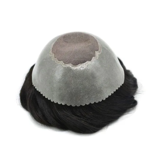 Miniatura 6 de Real Hair Toupee For Men Hair Piece Replacement System Fine Mono Mens Toupee Hair Pieces For Men Protesis Capilar Para Hombre