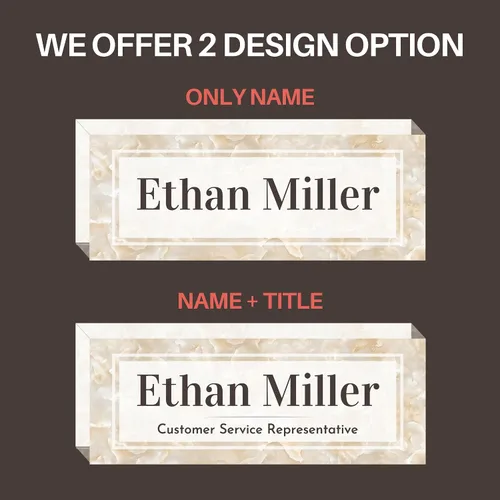 Miniatura 3 de Placa de Nombre de Escritorio de Acrílico Transparente Grueso Personalizada de 8x3" con Logo Personalizado - Decoración Profesional de Oficina