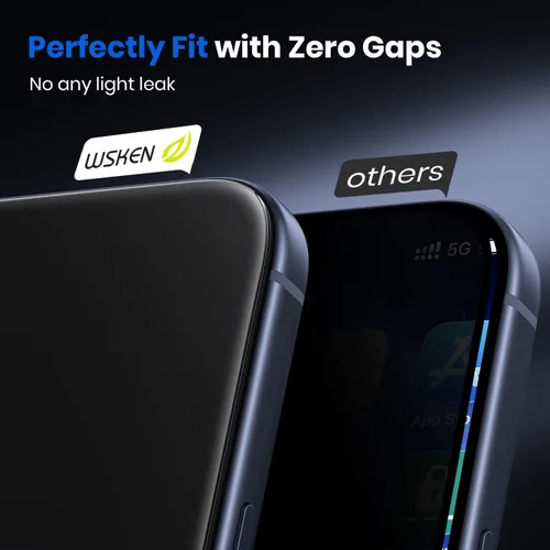 Miniatura 2 de WSKEN Protector de pantalla de privacidad para iPhone 17 Pro, vidrio templado de cobertura completa, pantalla privada antiespía de 24°, herramienta