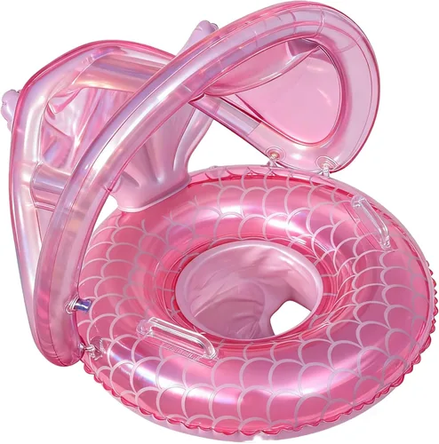 Miniatura 10 de ZEYGLXC Flotadores de piscina para bebés de 6 a 48 meses, anillo inflable de natación con asiento y asa para bebés y niños pequeños, entrenamiento