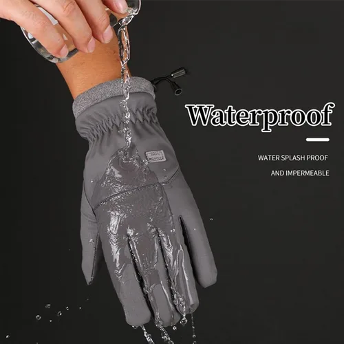 Miniatura 8 de ihuan Guantes de invierno impermeables a prueba de viento para hombre y mujer, guantes cálidos para clima frío, dedos con pantalla táctil