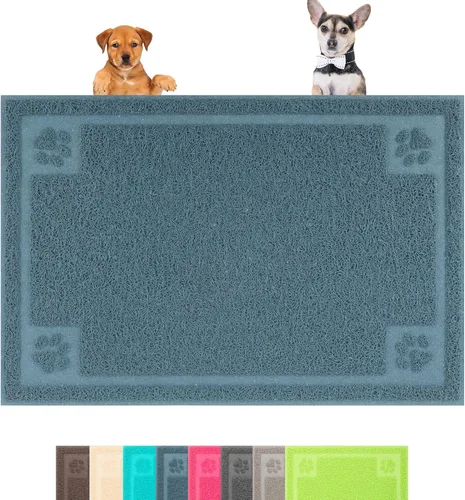 Darkyazi - Tapete de alimentación para mascotas grande para perros y gatos, 24” x 16”, flexible y fácil de limpiar, ideal para tapete de Azul