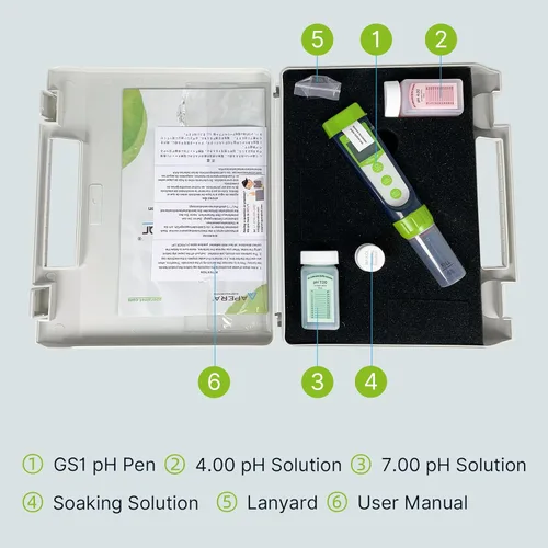 Miniatura 3 de Apera Instruments AI101G Kit de probador tipo pluma de la serie GroStar GS1 con sonda de pH de doble unión reemplazable para pruebas de calidad
