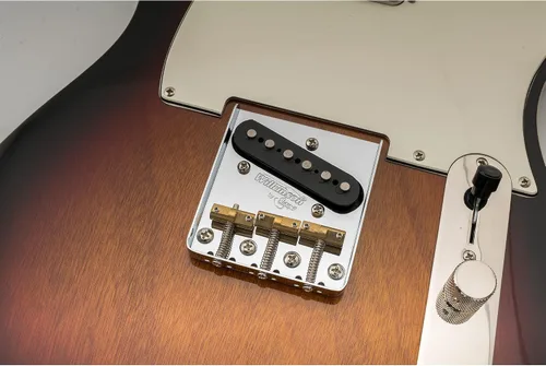Miniatura 6 de Wilkinson WTB Vintage Telecaster Bridge 3 Sillines de latón compensado para guitarra eléctrica estilo Tele, negro