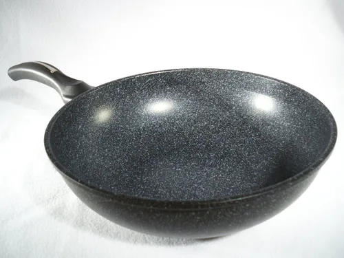 Miniatura 3 de Wok antiadherente de aluminio fundido con revestimiento de mármol de cerámica, 11.8 in (12 pulgadas)