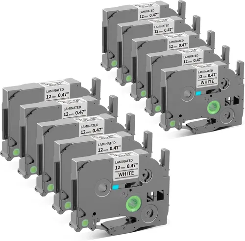 Miniatura 17 de Paquete de 6 cintas para etiquetar de 0.472 in, 0.47 pulgadas, repuesto para cinta de etiquetas Brother P Touch TZe131 TZ-131, compatible