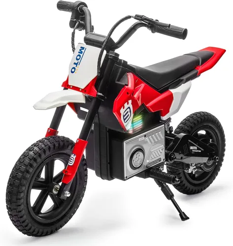 Miniatura 10 de Blitzshark Motocicleta Eléctrica de Tierra de 24 V para niños, motocicleta eléctrica con motor de 200 W de 5 a 12 años, motocicleta eléctrica