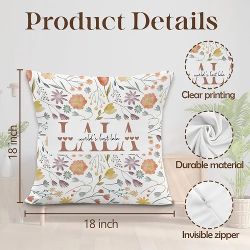 Miniatura 7 de Lala - Fundas de almohada de regalo, regalos de cumpleaños de Navidad para abuela, Día de la Madre, las mejores fundas de almohada decorativas Lala