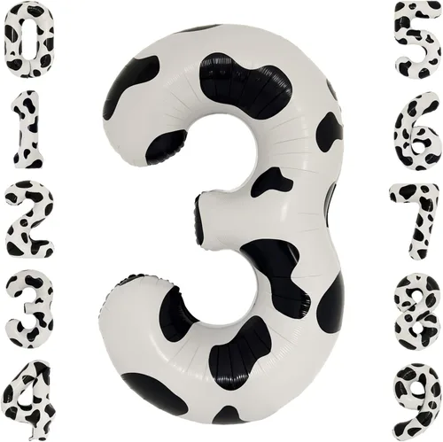 Miniatura 7 de Globo grande con estampado de vaca de 40 pulgadas para decoración de cumpleaños de vaquera, suministros de fiesta, globos con estampado de vaca