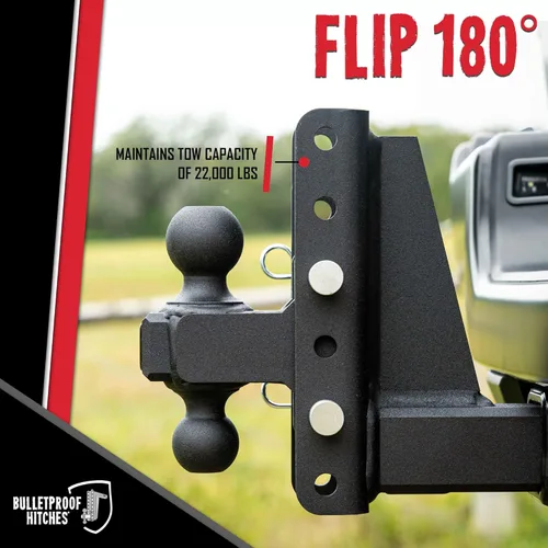 Miniatura 4 de BulletProof Hitches - Enganche de remolque resistente ajustable de 3.0 pulgadas (clasificación de 22,000 libras) - Enganche de remolque de caída