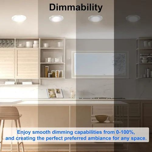 Miniatura 4 de Vivio Lighting Paquete de 2 luces LED de disco de 5/6 pulgadas, superficie regulable, montaje empotrado, luz de techo para cocina, sala de estar