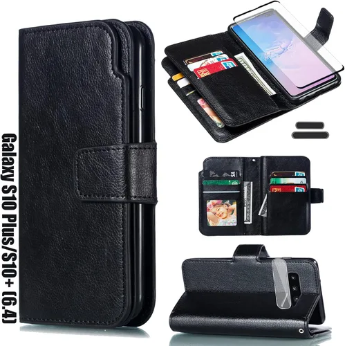 Funda tipo cartera para Galaxy S10 Plus/S10+ de 6.4 pulgadas [3+ ranuras para tarjetas] Tarjeta de identificación con ranura para tarjetas de