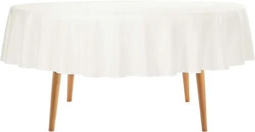 Miniatura 36 de Ascoza Paquete de 2 manteles rectangulares blancos de 60 x 84 pulgadas, tela de poliéster de 4 pies, para bodas, banquetes, restaurantes y fiestas