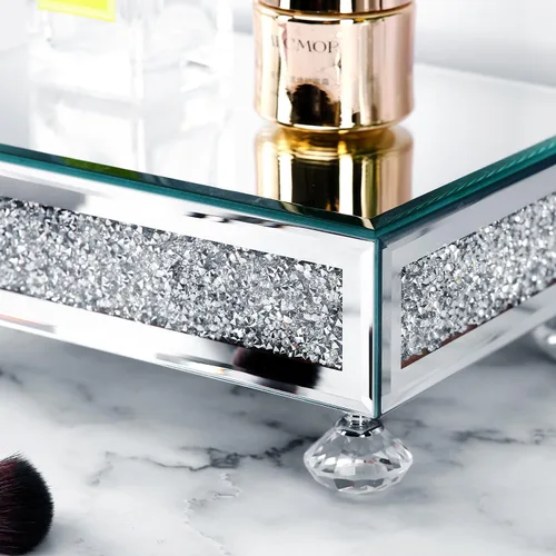 Miniatura 5 de TACIDON Elevador de cristal con espejo para fregadero de cocina, encimera de baño, decoración moderna. Soporte de pedestal de cristal