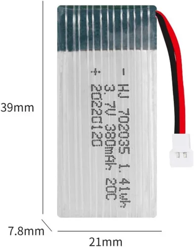 Miniatura 2 de 2 unids 3.7 V 380 mAh 20C 702035 batería recargable Lipo con cargador USB para Hubsan X4 H107 MJX F47 DFD F180 Quadcopter RC Drone piezas de repuesto