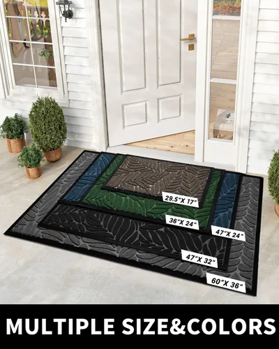 Miniatura 2 de Yimobra Tapete para puerta delantera para interiores y exteriores, 29.5 x 17 pulgadas, impermeable, para todas las estaciones, para entrada