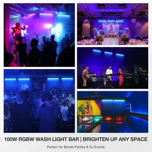 Miniatura 5 de Barra de luz estroboscópica de escenario, 100 W, 288 LED, RGBW, función de persecución de luz para DJ, mapeo de píxeles por control DMX Uplights