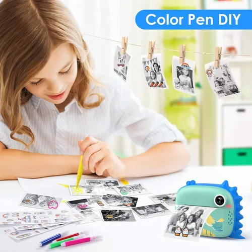 Miniatura 5 de HiMont Cámara para Niños con Impresión Instantánea, Cámara Digital Selfie para Niños con Papel de Impresión y Tarjeta de 32G, Video de 2.5K y Cámara