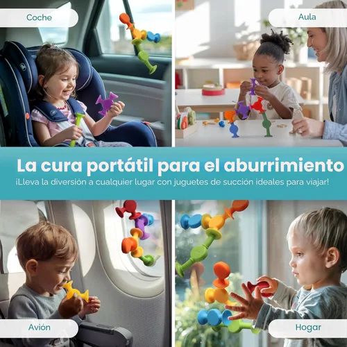 Miniatura 6 de BUNMO Juguetes de baño de succión - Conecta, construye, crea - Juguetes de baño - Horas de diversión y creatividad - Habilidades motoras finas