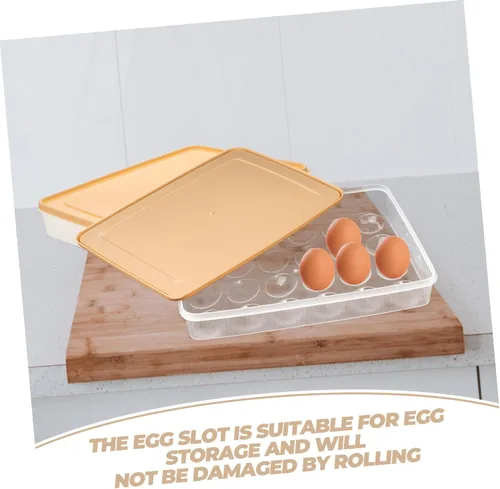 Miniatura 6 de Caja de almacenamiento de huevos frescos con tapa abatible, soporte para huevos para refrigerador, bandejas de huevos de plástico para refrigerador